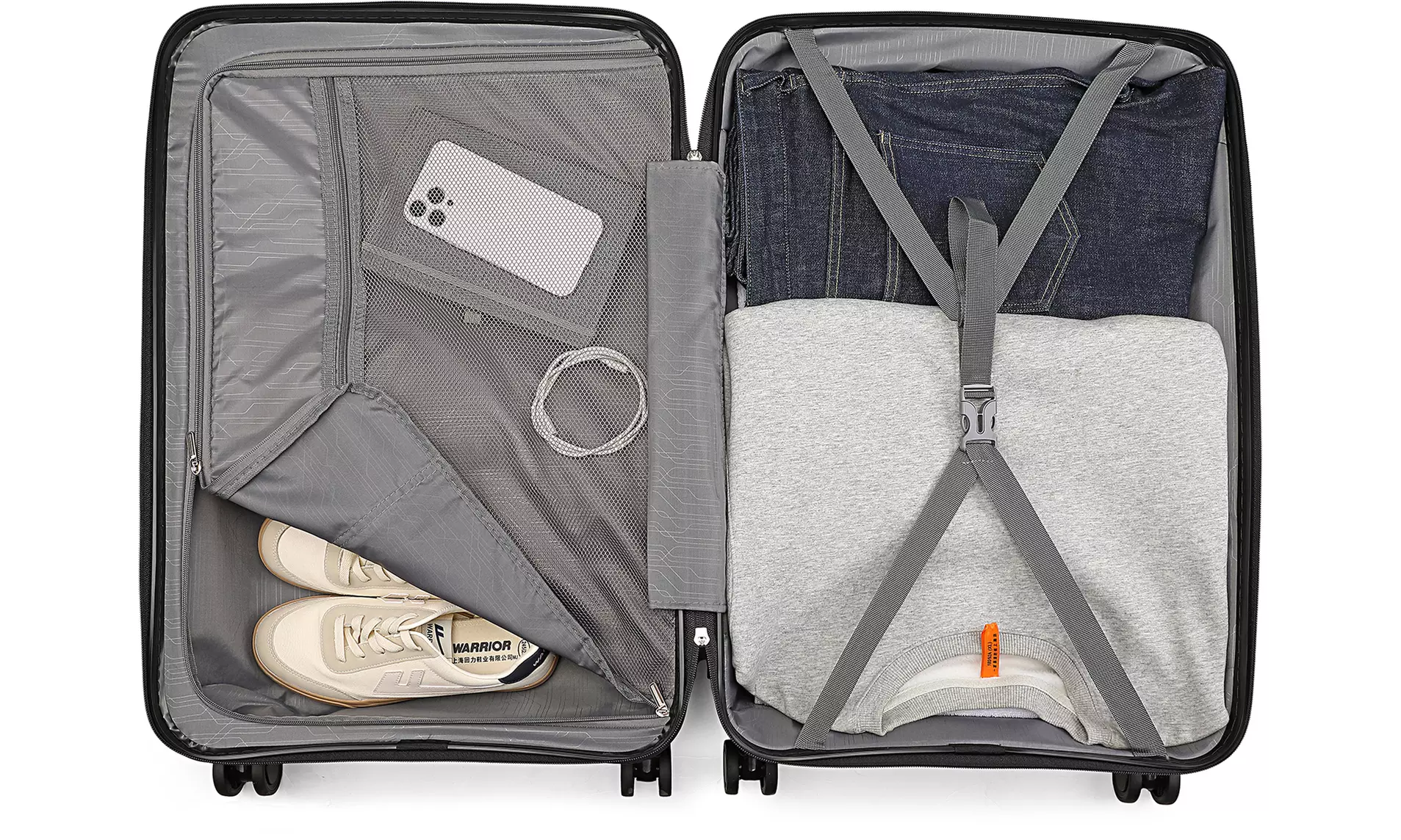 Maleta de ruedas rígida British Traveller con diseño ondulado