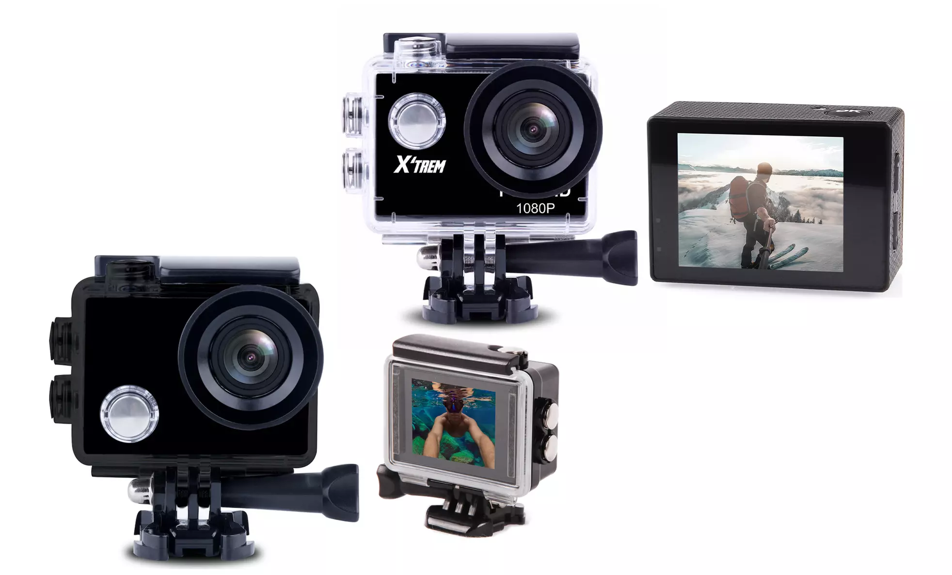 Caméras de Sport au choix : HD / Full HD / Ultra HD - 4K & Wifi intégré - Accessoires intégrés - Primary Image