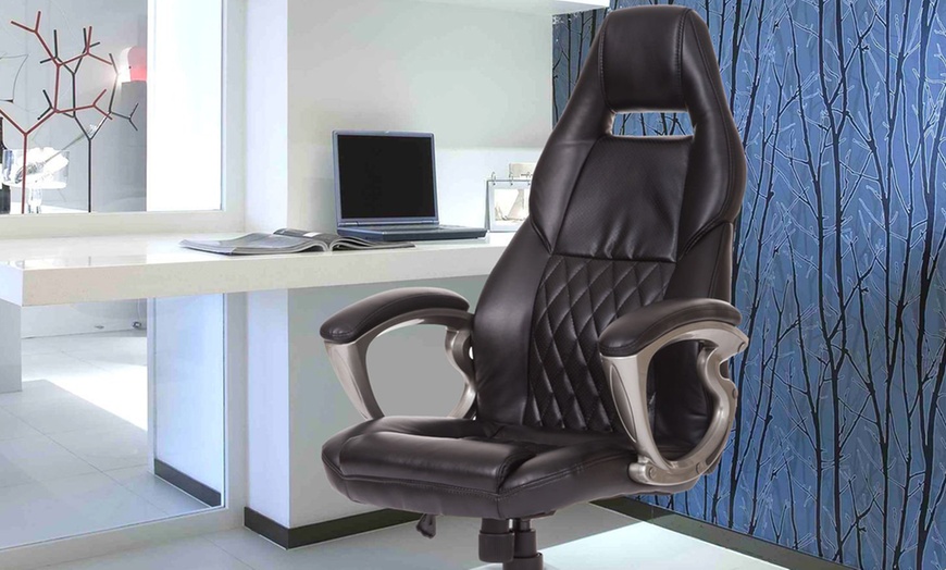 Image 5: Homcom Swivel Desk Chair