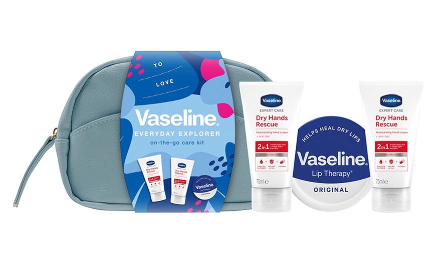 Image 1: Vaseline Everyday Explorer Hand Cream and Lip Balm Gift Set for Her