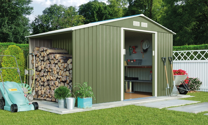 Image 4: Log Store Metal Shed