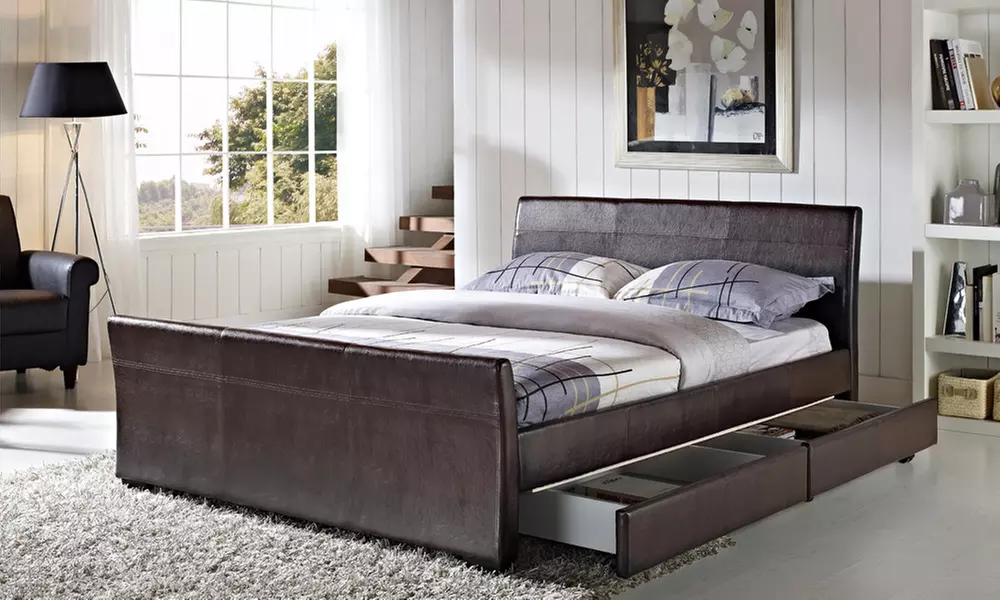 Dresden Four-Drawer Bed in Brown - Primary Image
