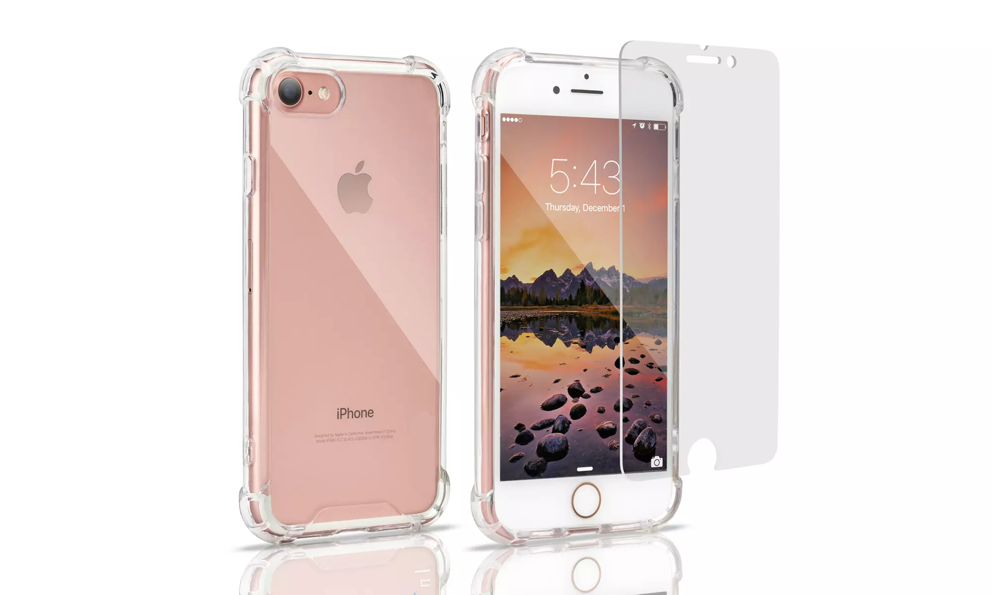 Clear Shockproof Case with Screen Protector for iPhone 7/8, Plus, X/XS, XS Max, XR, 11, 11 Pro, 11 Pro Max - Second Medium