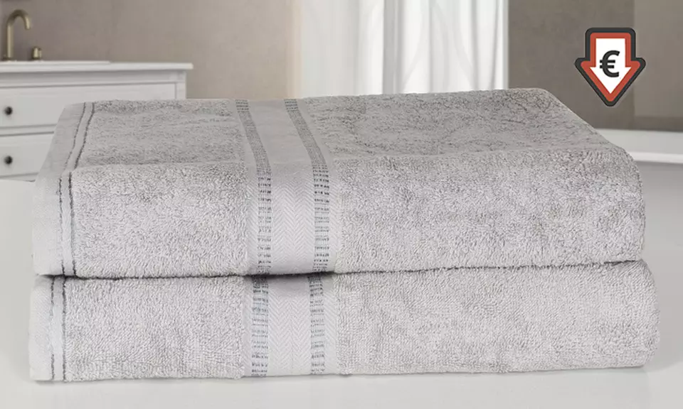 2er-Set Dreamscene Badetücher aus ägyptischer Baumwolle in der Farbe nach Wahl - Primary Image