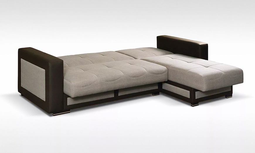 Image 5: L-Shaped Convertible Sofa Bed in Grey or Brown