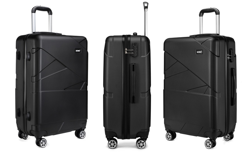 Image 3: One or Three Kono Hard-Shell Black Suitcases