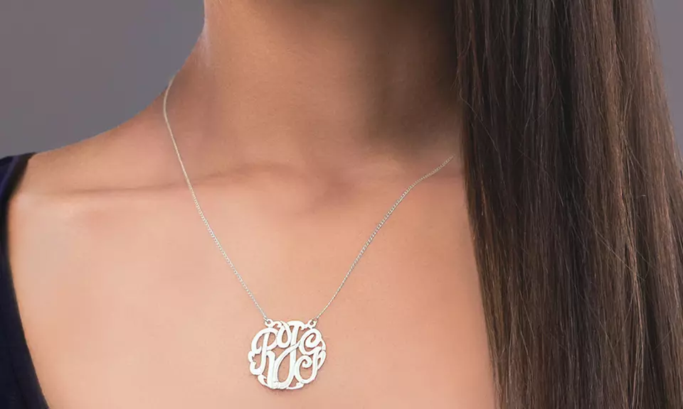 One, Two, or Four Silver Monogrammed Necklaces from Monogram Online (Up to 75% Off) - Primary Image