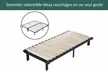 Sommier Evolutif cadre de lit métallique à lattes flexibles, 90 x 200 à 180 x 200 cm, pieds inclus, Sampur - Image 6