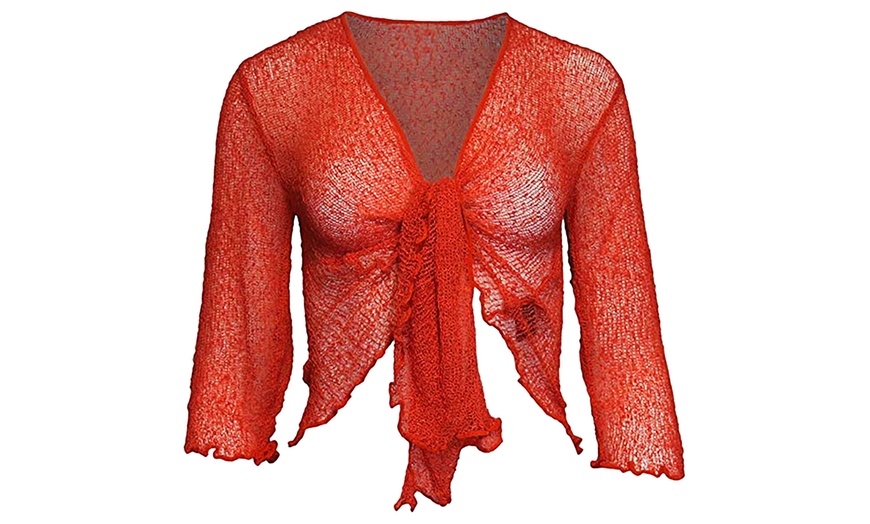 Image 7: Tie Front Lace Shrug