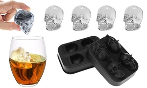 One, Two, Four or Eight Skull-Shaped Ice Moulds