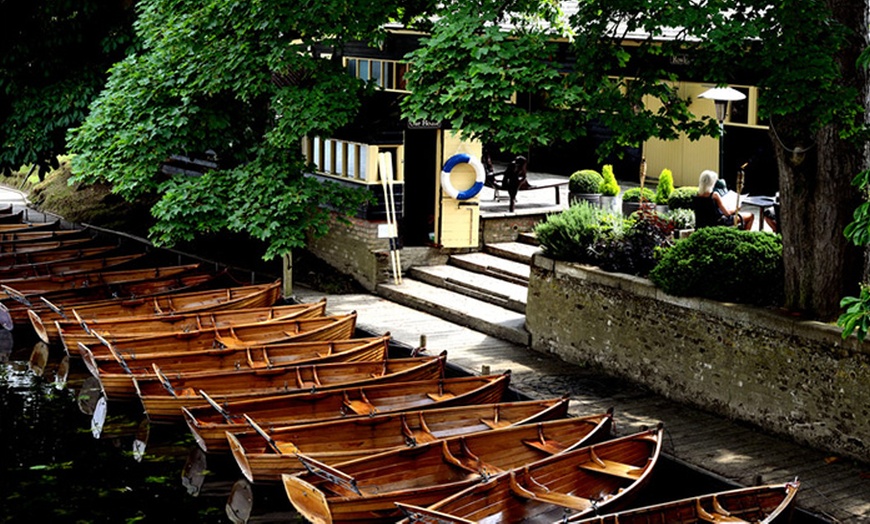 Image 1: Two-Course Meal and Row Boat Hire