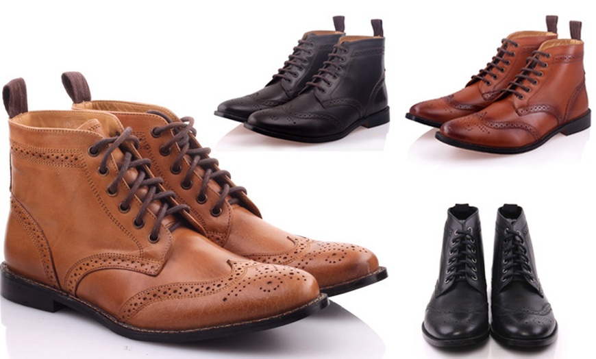 Image 1: Men's Brogue Boots