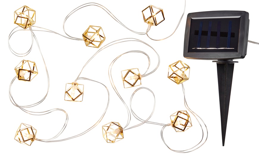 Image 3: Gold Solar Cage String Lights