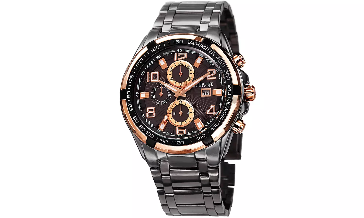 August Steiner Men's Multifunction Bracelet Watch - Second Medium