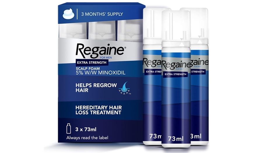 Image 1: Three Pack of Regaine For Men Hair Regrowth Foam 73ml