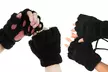 1x oder 2x Fingerlose Pfoten-Handschuhe in Schwarz, Braun oder Beige - Second Medium