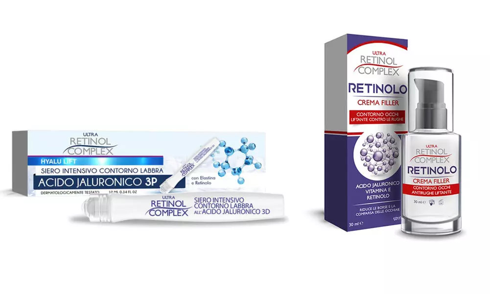 Intensive Lip Serum and Eye Filler Cream with Retinol Complex Hyaluronic Acid - Primary Image