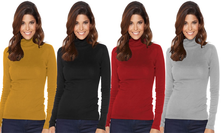 Image 1: Women's Polo Neck Jersey Tops