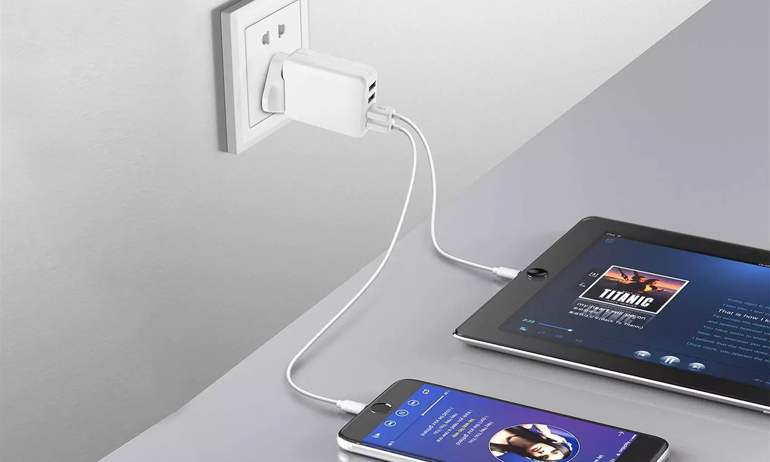 4-Port USB Travel Plug Adapter with 4 International Plugs - Primary Image