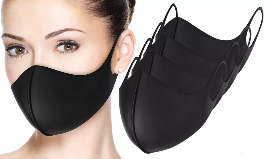 Image 1: Set van 3, 5 of 10 ademende, zwarte gezichtsmaskers