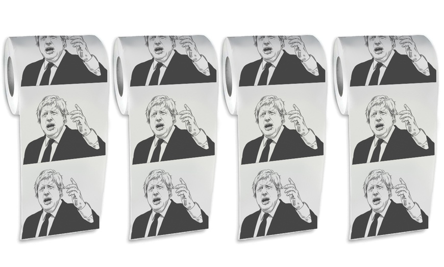 Image 6: Up to Four Donald Trump or Boris Johnson Novelty Toilet Paper Rolls