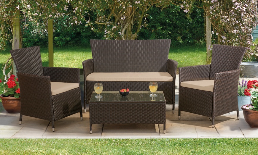 Image 1: St. Lucia Four-Piece Rattan Set