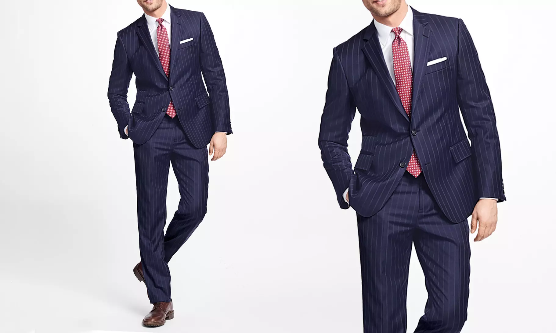 Braveman Men's Slim Fit Striped Suits (2-Piece) - Second Medium