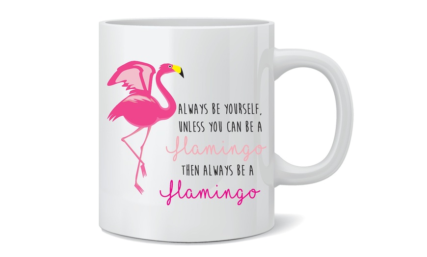 Image 2: One or Two Flamingo Print Mugs