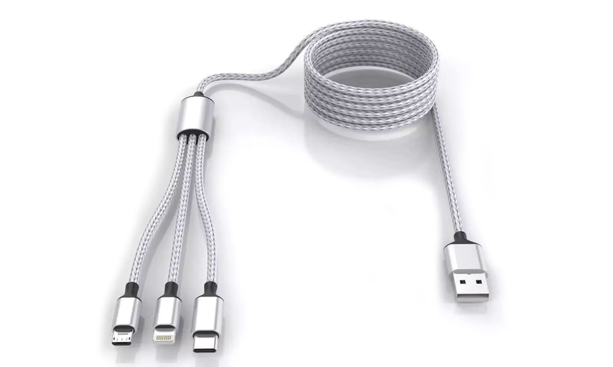 3-in-1 cable (iPhone phone cable,micro USB cable and USB type C cable)