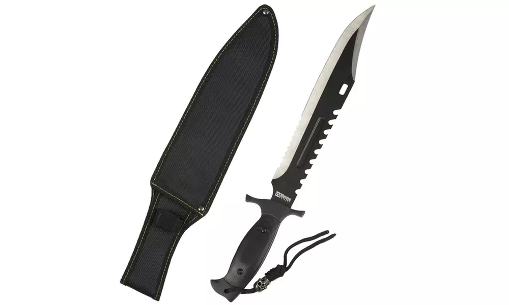 Whetstone 16" Bowie Knife Full-Tang Stainless Steel Clip Saber and Sheath - Primary Image