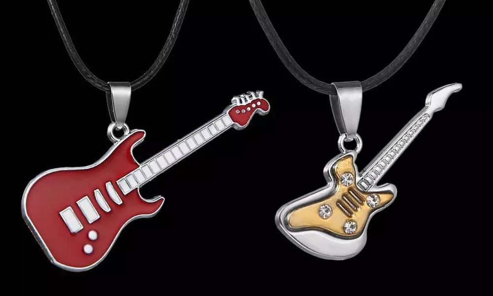 Halskette mit Anhänger in Gitarre - Form in der Farbe nach Wahl - Primary Image