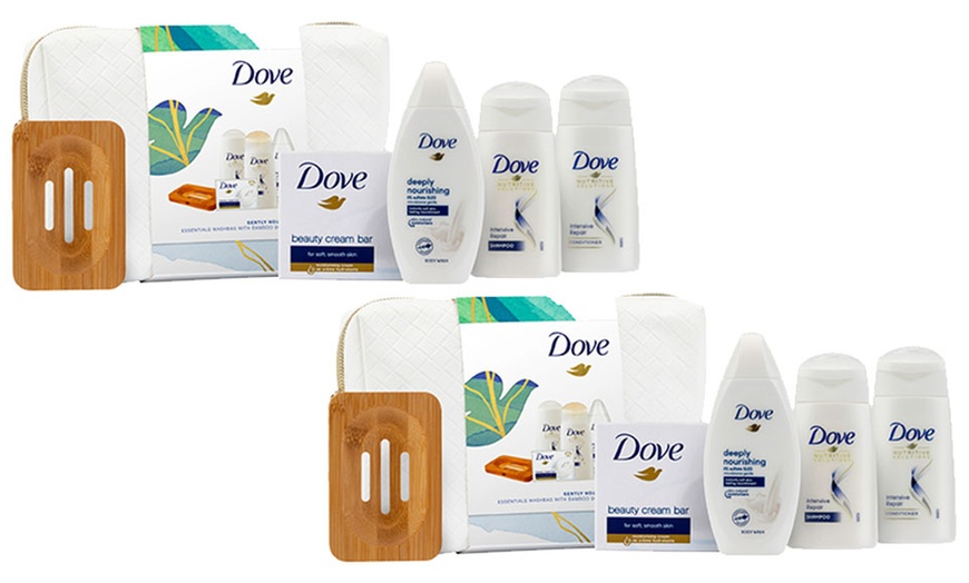 Image 2: Dove Gently Nourishing Essentials Washbag Gift Set with Soap Tray