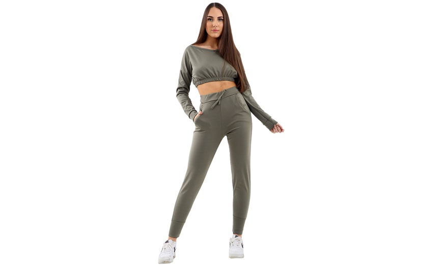 Image 7: Women's Crop Top and Trousers Tracksuit