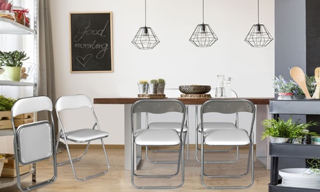 Set di 6 sedie pieghevoli Dmora Thunder in stile moderno, disponibili in 3 colori