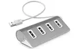 Hub USB en aluminium à 4 ports avec ou sans câble USB tressé et souris sans fil mince - Second Medium