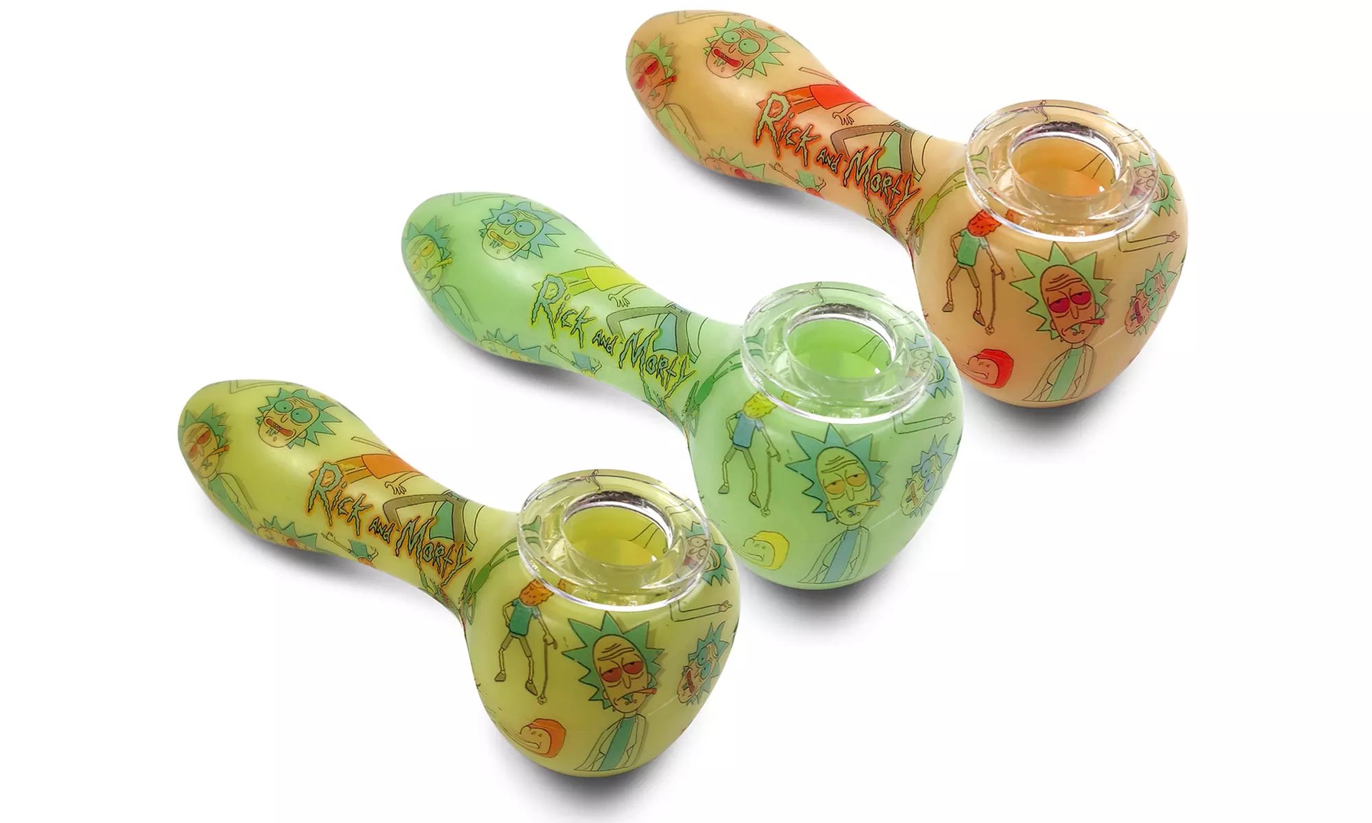 Rick and Morty Glow in the Dark Silicone Hand Pipe - Primary Image