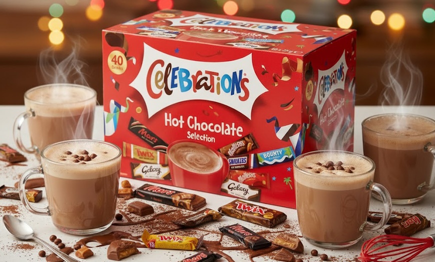 Image 1: Celebrations Instant Hot Chocolate Mega Pack - 40 Sachets 8 Assorted Flavours