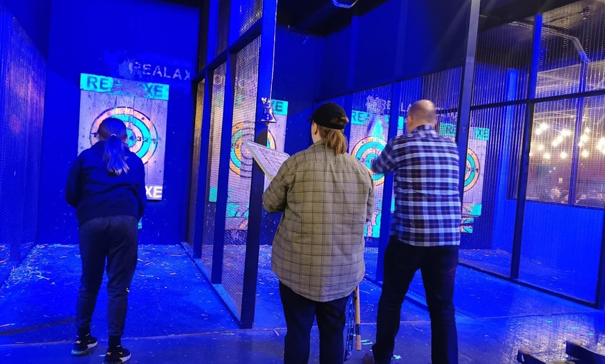 Image 1: Axe Throwing For Up to Four Persons at Real Axe Urban Throwing Bar