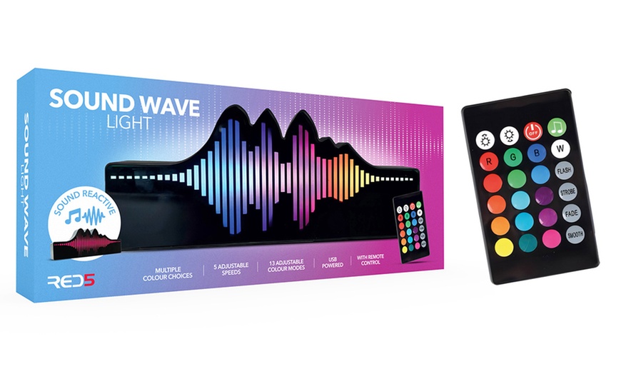 Image 4: Sound Wave Light Music-Reactive LED Lamp with 13 Colour Modes