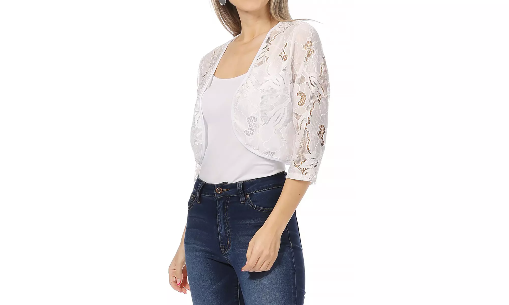 Women's Casual Crochet Lace Bolero Cardigan