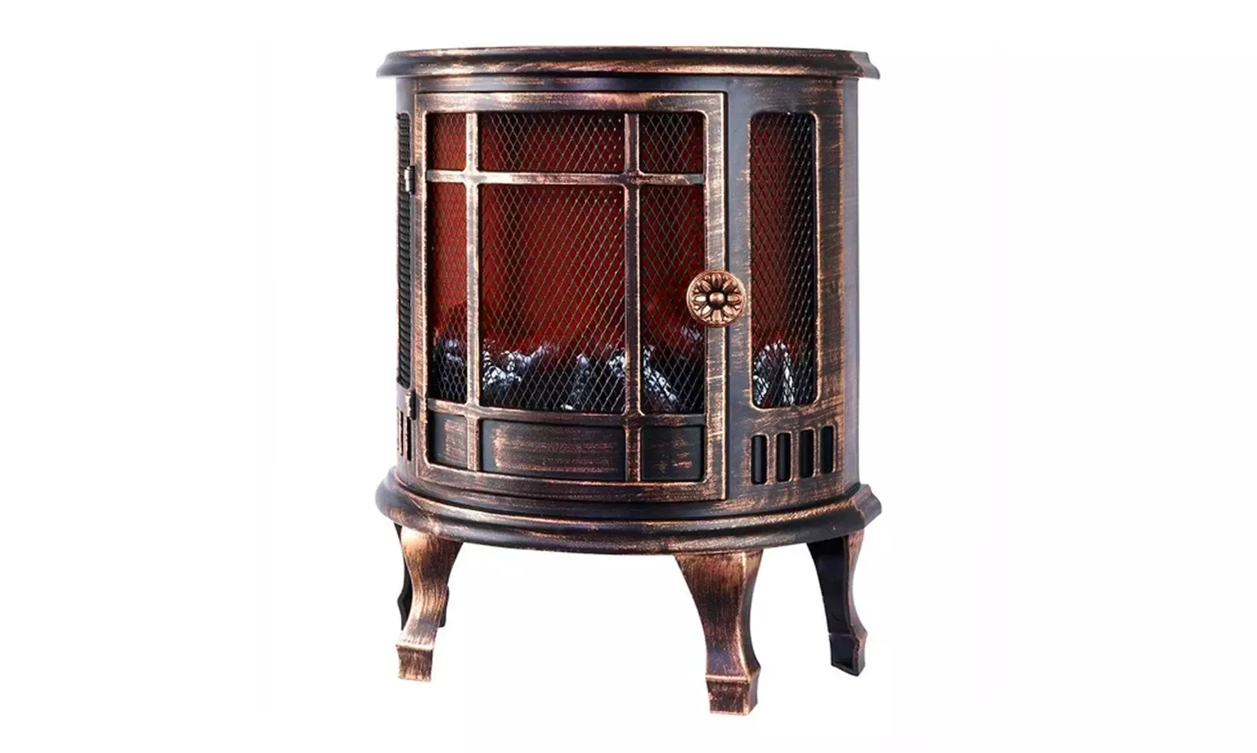 Dekorativer Retro-Kamin mit Flammeneffekt