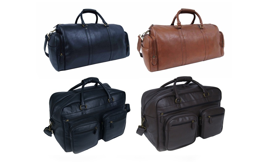 Image 1: Men’s Faux Leather Holdall