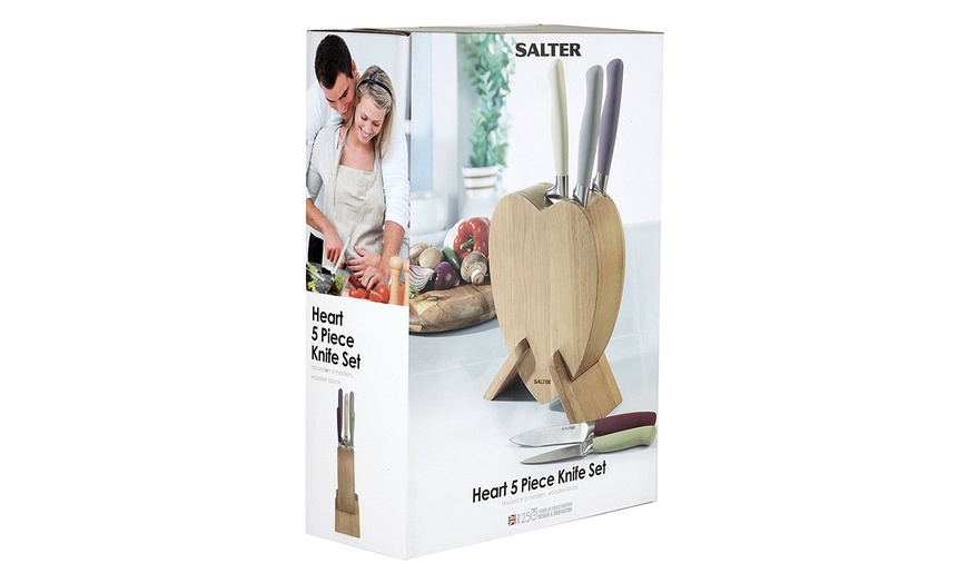 Image 3: Salter 5-Piece Heart Knife Set
