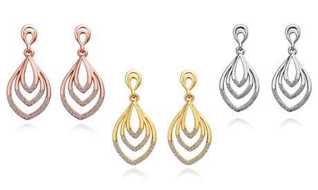 1 ou 2 paires de boucles d'oreilles pendantes en forme de feuilles, ornées de cristaux Van Amstel