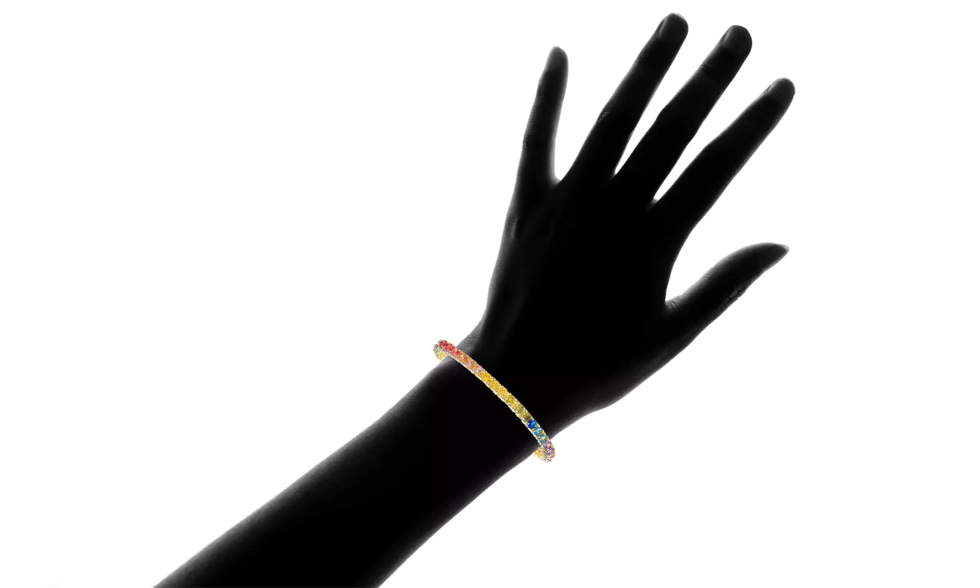 18 CTTW Crystal Rainbow Tennis Bracelets by Elements of Love - Second Medium