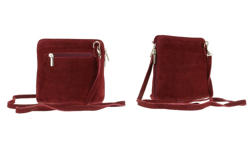 Image 9: Suede Leather Cross-Body Bag