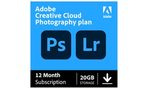 Adobe Photoshop and Lightroom One-Year Subscription