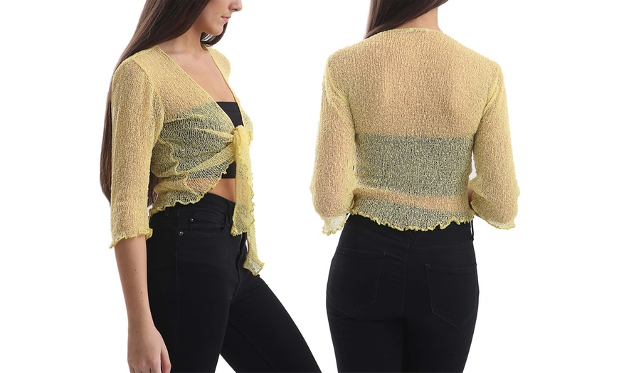 Image 31: Tie Front Lace Shrug