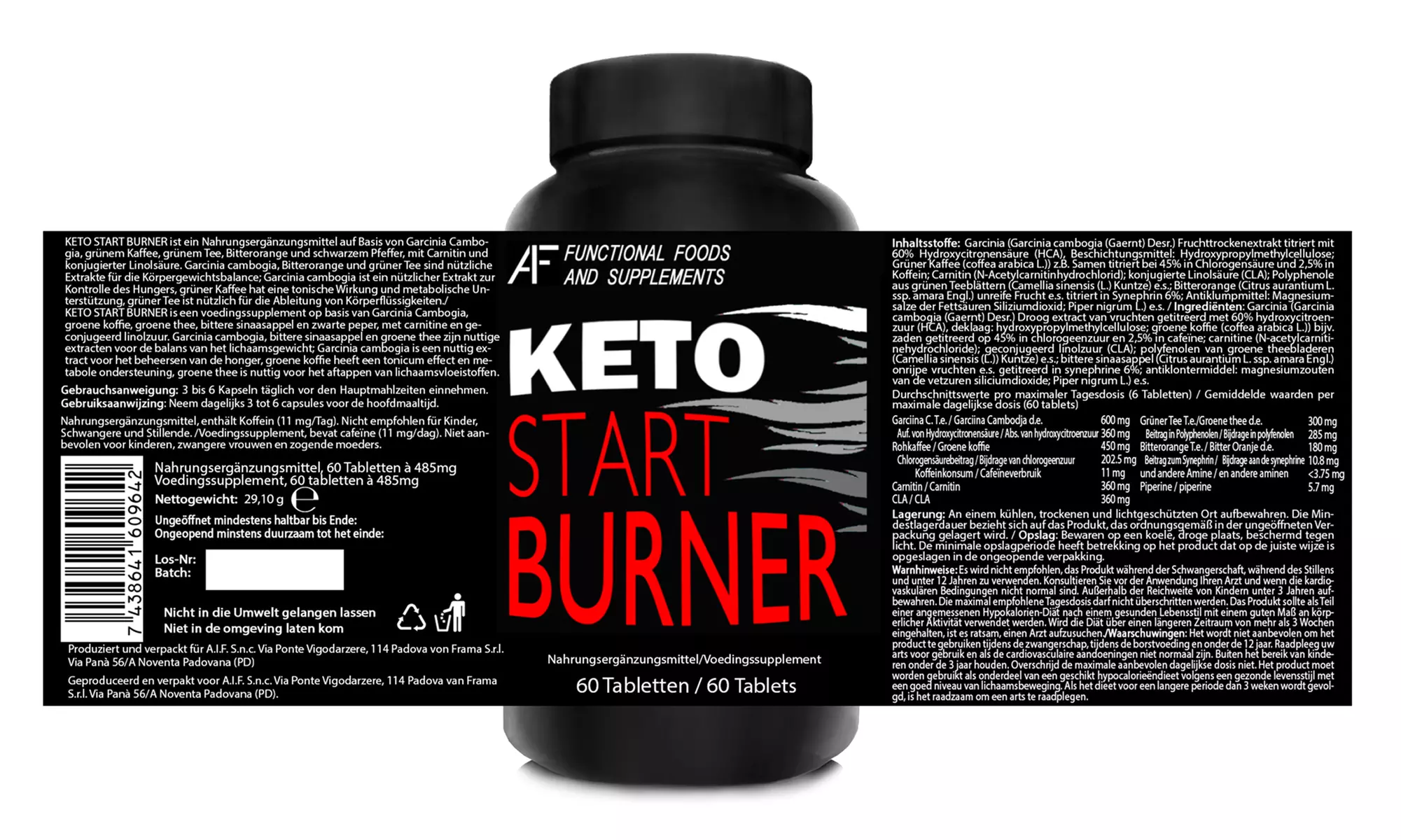 30, 60, 120, 240, 360 ou 720 gélules "Keto Start Burner" de A.I.F. Functional Foods and Supplements - Image 7