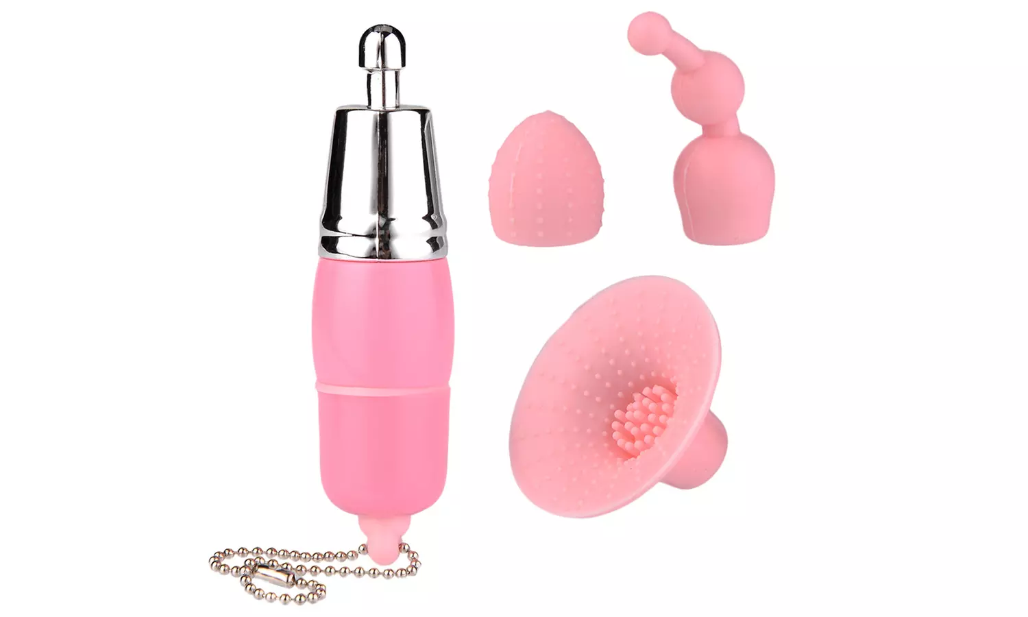 Mini vibromasseur de voyage avec 3 accessoires amovibles - Primary Image